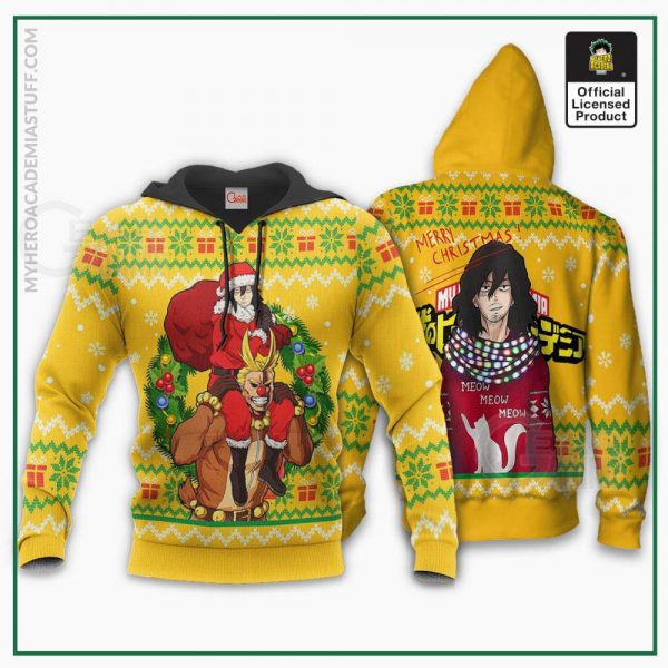 aizawa x all might ugly christmas sweater mha xmas gift va10 gearanime 3 - BNHA Store