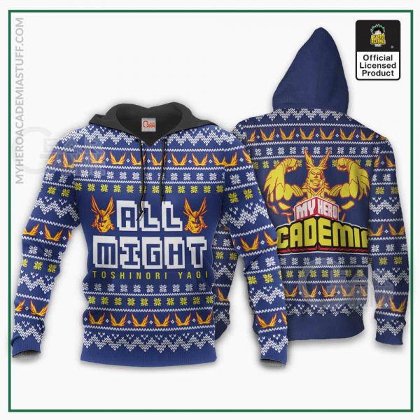 all might ugly christmas sweater my hero academia anime xmas shirt gearanime 3 - BNHA Store