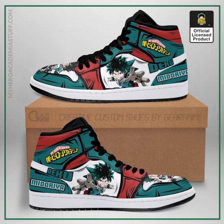 My Hero Academia Shoes Deku Izuku Jordan Sneakers Custom