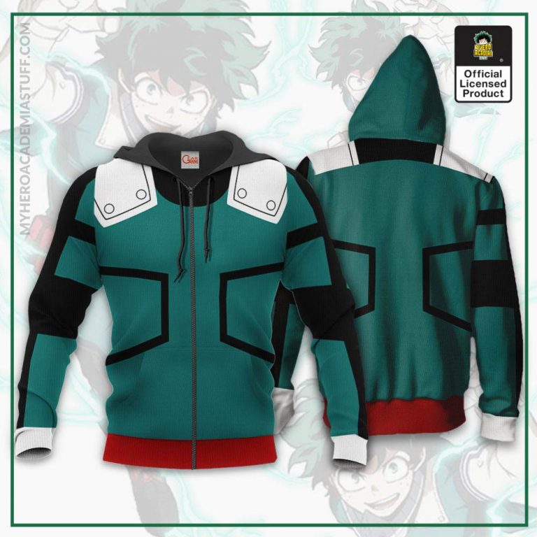 My Hero Academia Zipped Hoodie - Deku Izuku Midoriya Zipped Hoodie ...