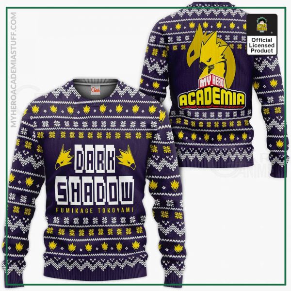 fumikage tokoyami ugly christmas sweater dark shadow my hero academia gearanime - BNHA Store