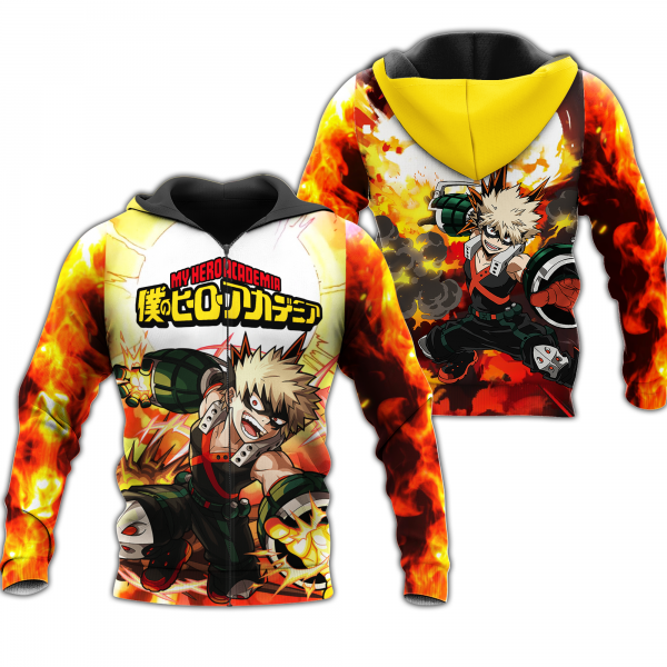 katsuki bakugou zip hoodie my hero academia anime shirt fan gift ha06 gearanime - BNHA Store