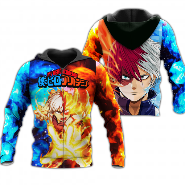 shoto todoroki zip hoodie my hero academia anime shirt fan gift ha06 gearanime - BNHA Store