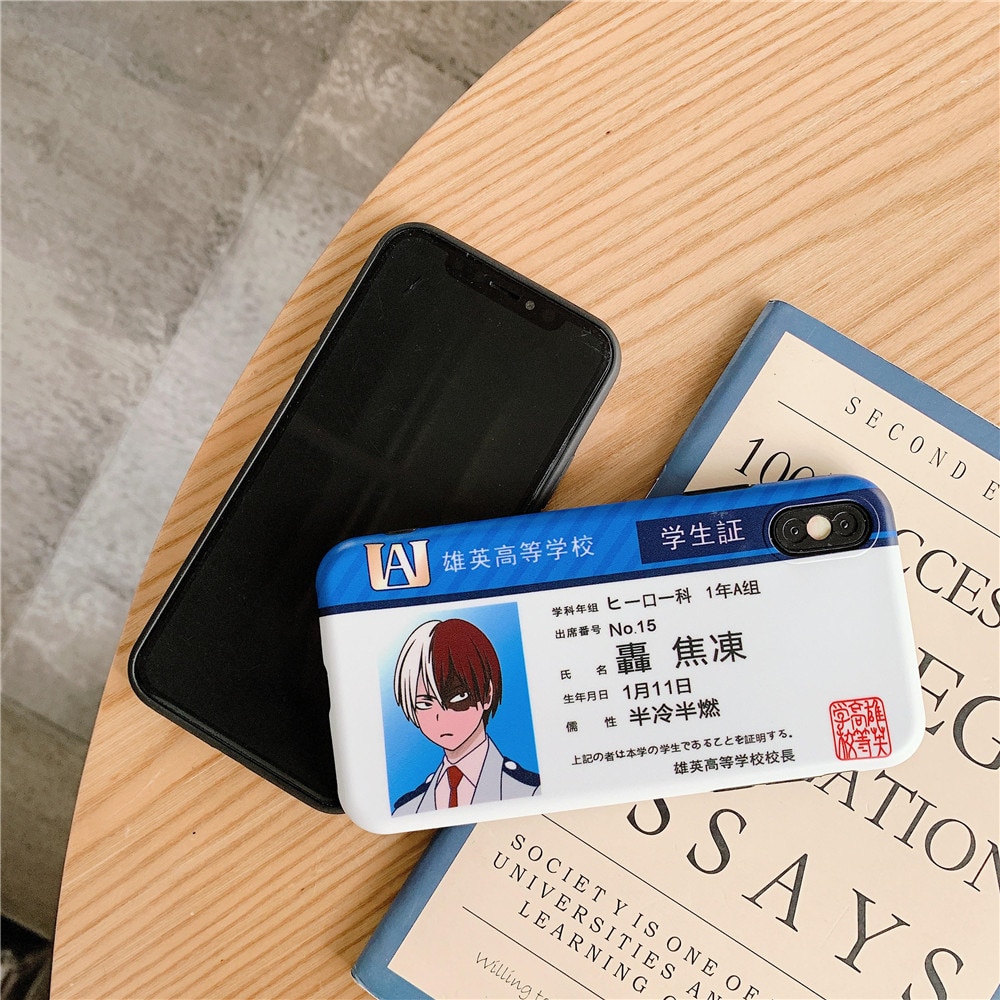 My Hero Academia Midoriya Katsuki Shoto Anime Phone Case for iPhone 12 Mini 11 X XS Max Xr 7 8 Plus Student card protect Cover