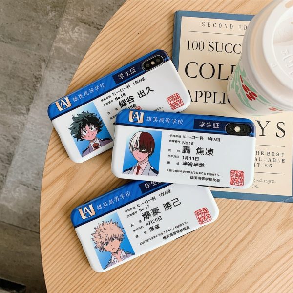 My Hero Academia Midoriya Katsuki Shoto Anime Phone Case for iPhone 12 Mini 11 X XS Max Xr 7 8 Plus Student card protect Cover